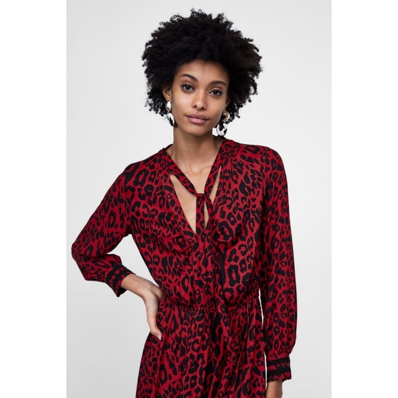 Zara | Dresses | Zara Animal Print Midi Dress | Poshmark